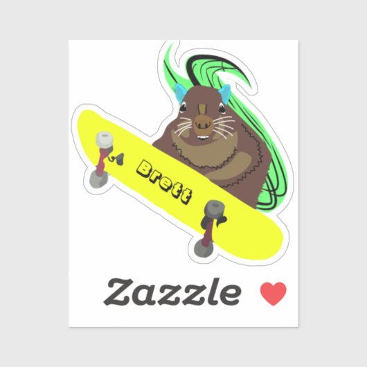 Sticker Naughty Squirrel #944 Brett Skateboard (Feuille)