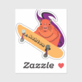 Sticker Naughty Squirrel #952 Nom Personnalisé Patinage (Feuille)