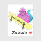 Sticker Naughty Squirrel #963 Nom personnalisé Patinage (Feuille)