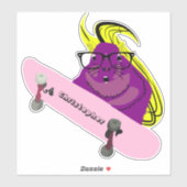 Sticker Naughty Squirrel #96 Skateboard (Feuille)