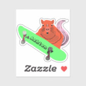 Sticker Naughty Squirrel #972 Nom Personnalisé Patinage (Feuille)
