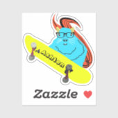 Sticker Naughty Squirrel #977 Nom personnalisé Patinage (Feuille)