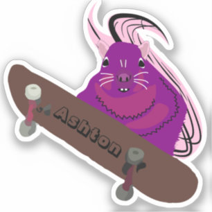Sticker Naughty Squirrel #979 Nom personnalisé Patinage