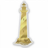 Sticker Nautical gold tone light house/lighthouse (Devant)