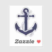 Sticker Nautical navy blue silhouette anchor rope/design 2 (Feuille)