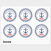 Sticker nautique (Personnalisé) - bleu et rouge ma (Feuille)