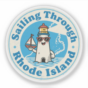 Sticker Naviguer à travers Rhode Island : Phare côtier