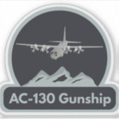 Sticker Navire AC-130 de la Force aérienne (Devant)