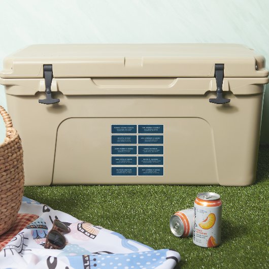 Sticker Navire Blue Custom Wedding Guest Adresse de l'invi (Glacière)