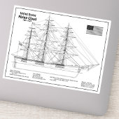 Sticker Navire Clipper Flying Cloud - Plan du navire BD