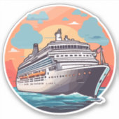 Sticker Navire de croisière coloré (Devant)