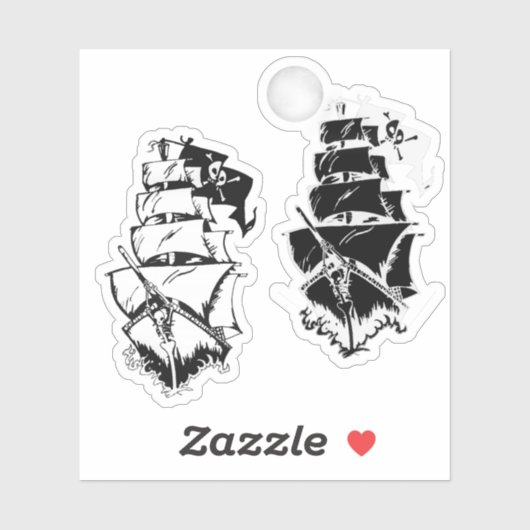 Sticker Navires pirates en mer (Feuille)