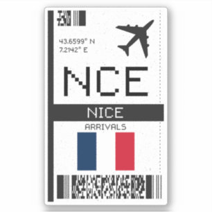 Sticker NCE Nice, France Carte d'embarquement - Aéroport