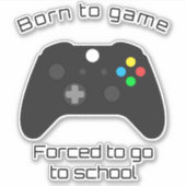 Sticker Né à la description de jeu avec contrôleur XBox (Devant)