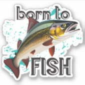Sticker Né À La Pêche À La Truite De Poisson (Devant)