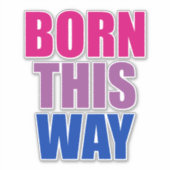 Sticker Né ainsi Bisexual Bi Pride LGBTQ (Devant)