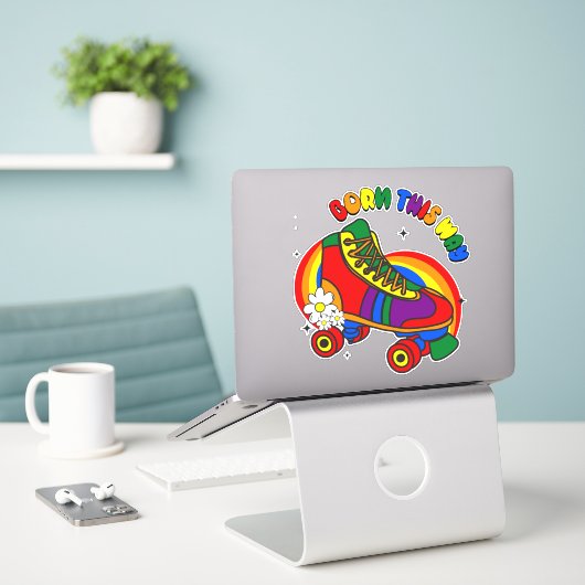 Sticker Né ainsi Rainbow Skate (Ordinateur portable sur le bureau)