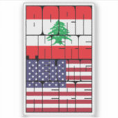 Sticker Né au Liban, Appartient à l'Amérique (Devant)