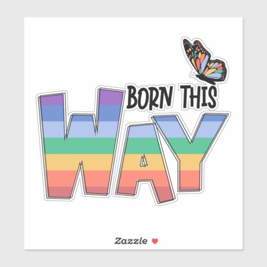 Sticker Né de cette façon Rainbow (Feuille)