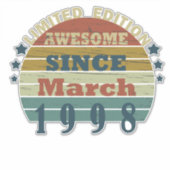 Sticker né en mars 1998 anniversaire vintage (Devant)