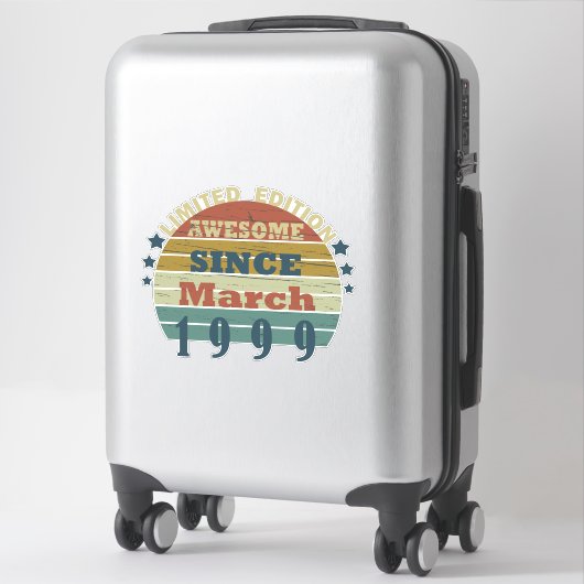 Sticker né en mars 1999 anniversaire vintage (Sur valise)
