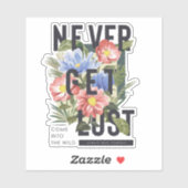 Sticker Ne jamais perdre le slogan floral (Feuille)