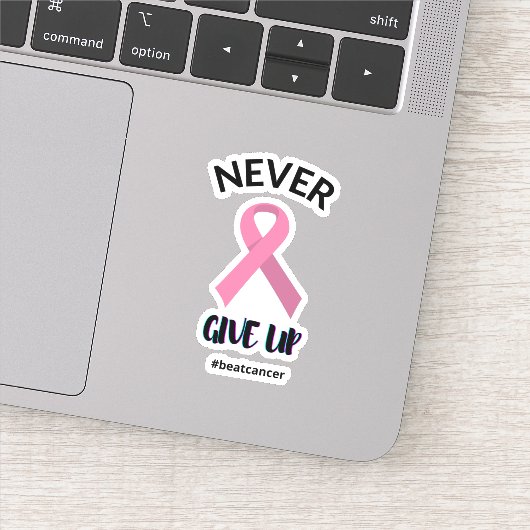 Sticker Ne jamais renoncer à vaincre le cancer sensibilisa (Détail)