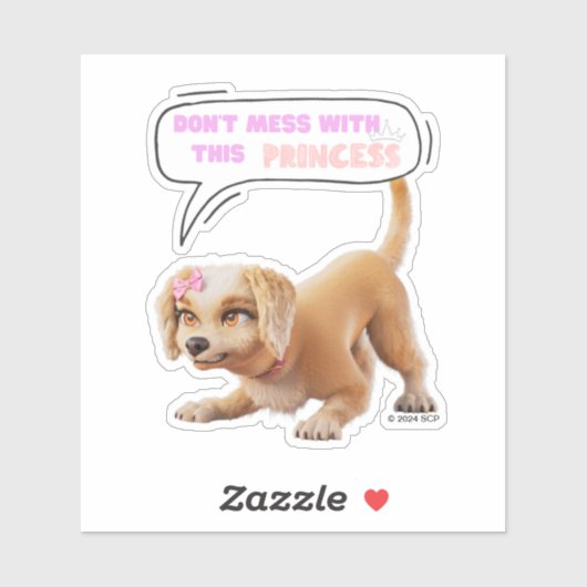 Sticker Ne manquez pas cette princesse (Feuille)