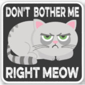 Sticker NE M'INQUIÈTEZ PAS DROITE MEOW - Drôle Lazy Chat S (Devant)