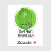 Sticker Ne paniquez pas Romaine Calm Funny Veggie Pun (Feuille)