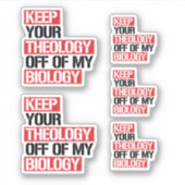 Sticker Ne pas faire de la théologie ma biologie (Devant)