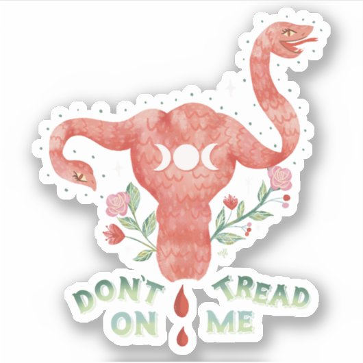 Sticker Ne pas faire le pas sur moi Uterus PRO CHOICE Esse (Devant)