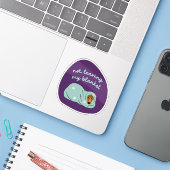 Sticker Ne pas laisser mon chien couverture illustration v (Ordinateur portable avec iPhone)