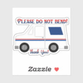 Sticker Ne pas plier, Merci de camion de courrier (Feuille)
