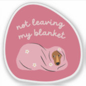 Sticker Ne pas quitter ma couverture chien illustration ce (Devant)