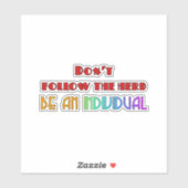 Sticker Ne pas suivre le contenu de la coupe de vinyle du  (Feuille)