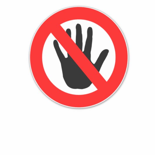 Sticker Ne pas toucher le signe (Devant)