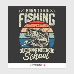 STICKER NÉ POUR ALLER À LA PÊCHE