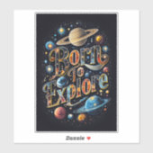 Sticker Né pour explorer – Explosion de couleurs (Feuille)