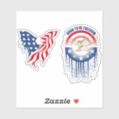 Sticker Né pour la liberté | 4"x 4"- transparent brillant (Feuille)