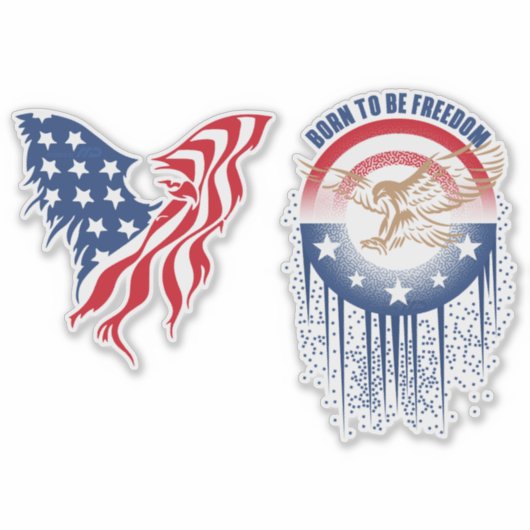 Sticker Né pour la liberté | 8"x 8"- transparent brillant (Devant)