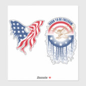 Sticker Né pour la liberté | 8"x 8"- transparent brillant (Feuille)