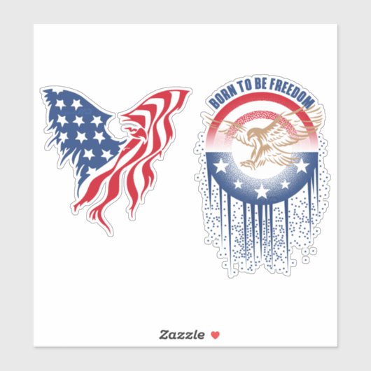 Sticker Né pour la liberté | 8"x 8"- transparent brillant (Feuille)