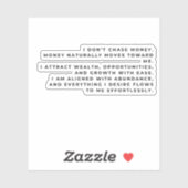 Sticker Ne poursuivez pas l'argent — Commandez-le (Feuille)