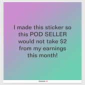 Sticker Ne prenez pas mes 2 $. (Feuille)