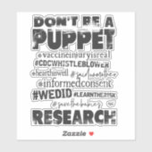 Sticker Ne sois pas une marionnette - (Feuille)