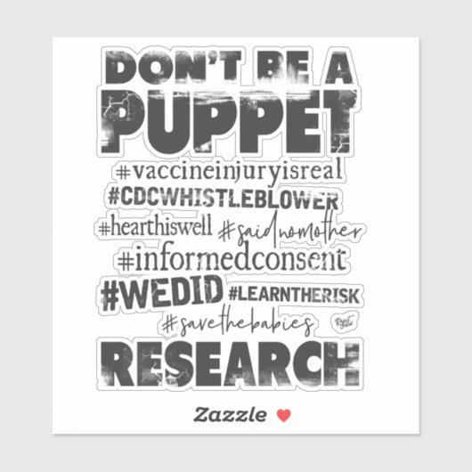 Sticker Ne sois pas une marionnette - (Feuille)