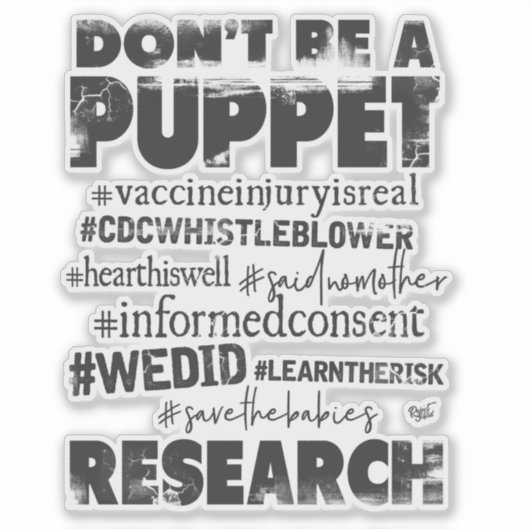 Sticker Ne sois pas une marionnette - (Devant)