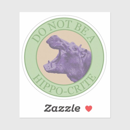 Sticker Ne soyez pas un hippocrite - Punny Purple Hip Afri (Feuille)