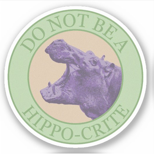 Sticker Ne soyez pas un hippocrite - Punny Purple Hip Afri (Devant)